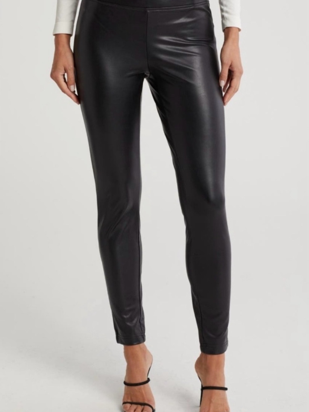 Laundry By Shelli Segal Black Faux Leather Skinny Leggings